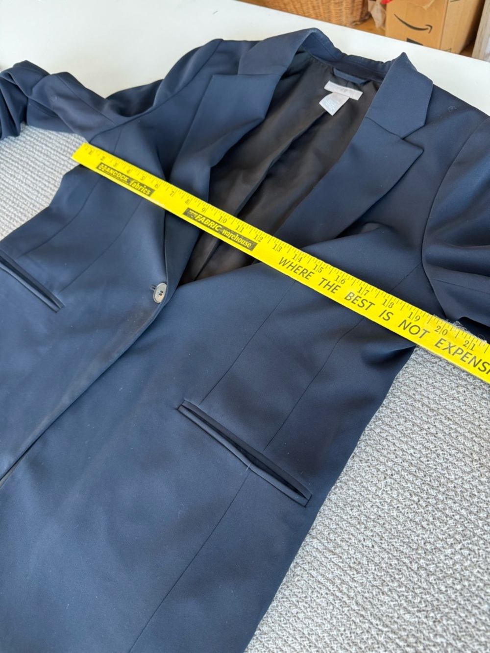 H&M Navy Blue Blazer Suit Jacket Size Small - Picture 9 of 11